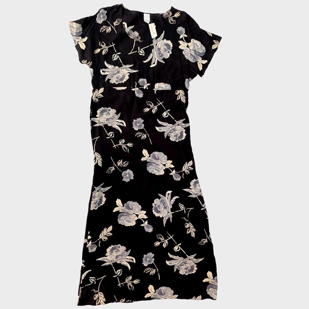 Vintage Floral Maxi Dress Women's M 90s Grunge Dark Coquette Whimsigoth NWT